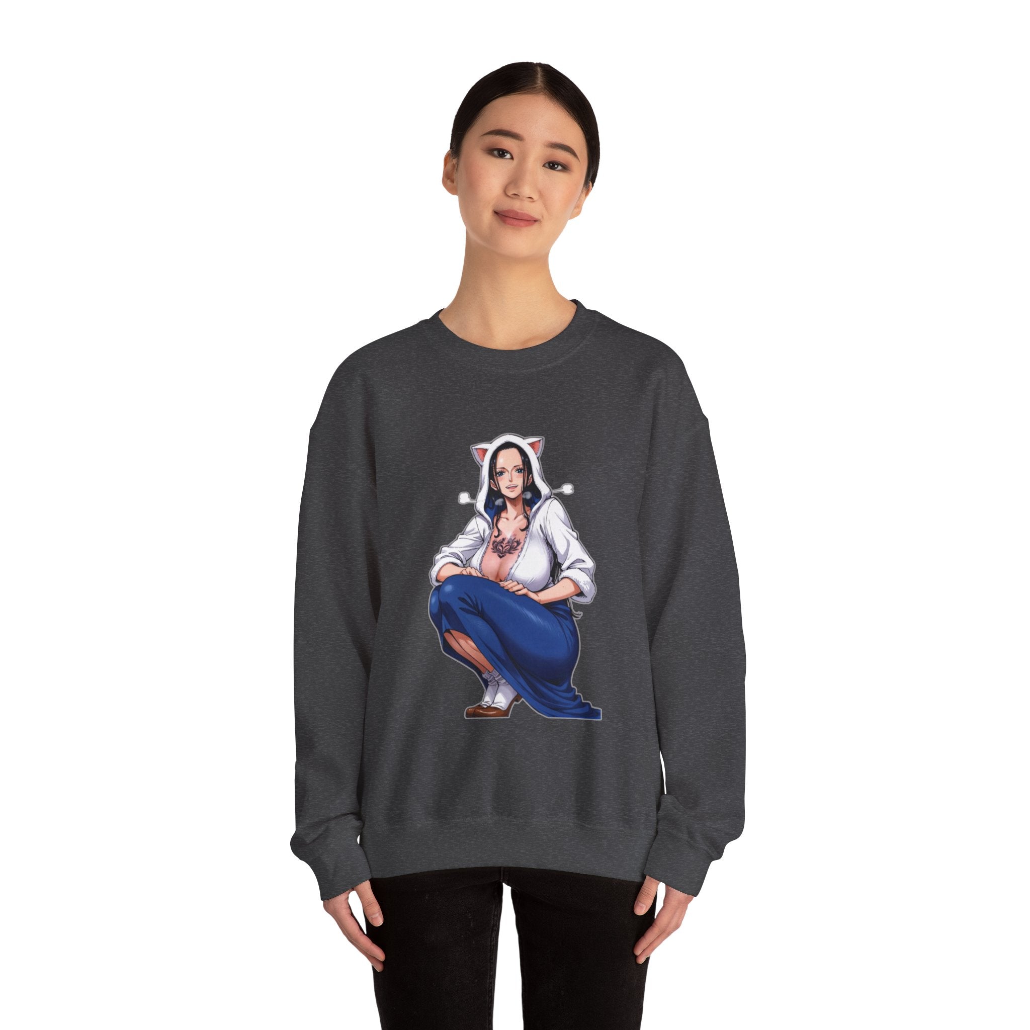 Nico Robin Catgirl Casual Anime Unisex Heavy Blend™ Crewneck Sweatshirt