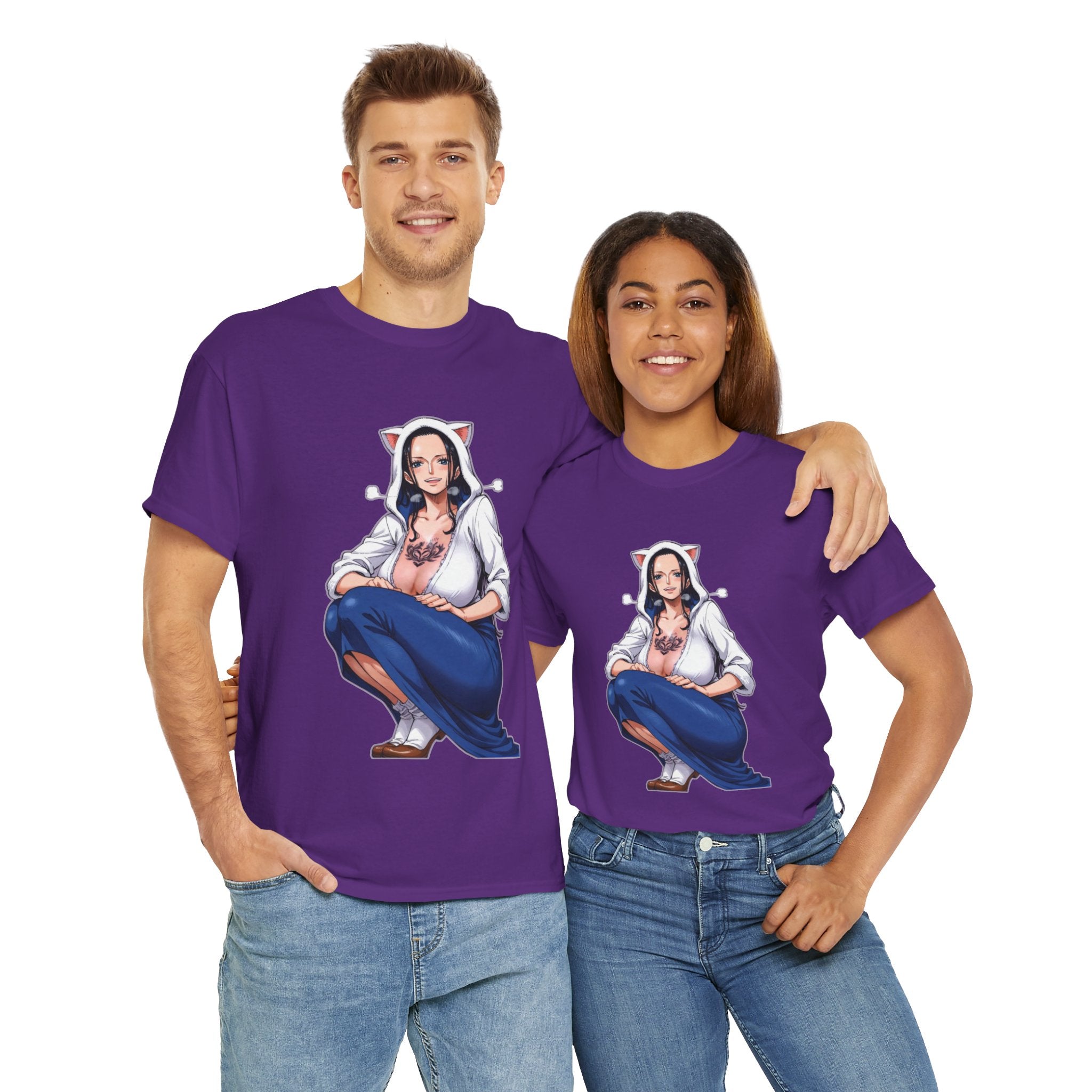 Nico Robin Catgirl Casual Anime Heavy Cotton Tee