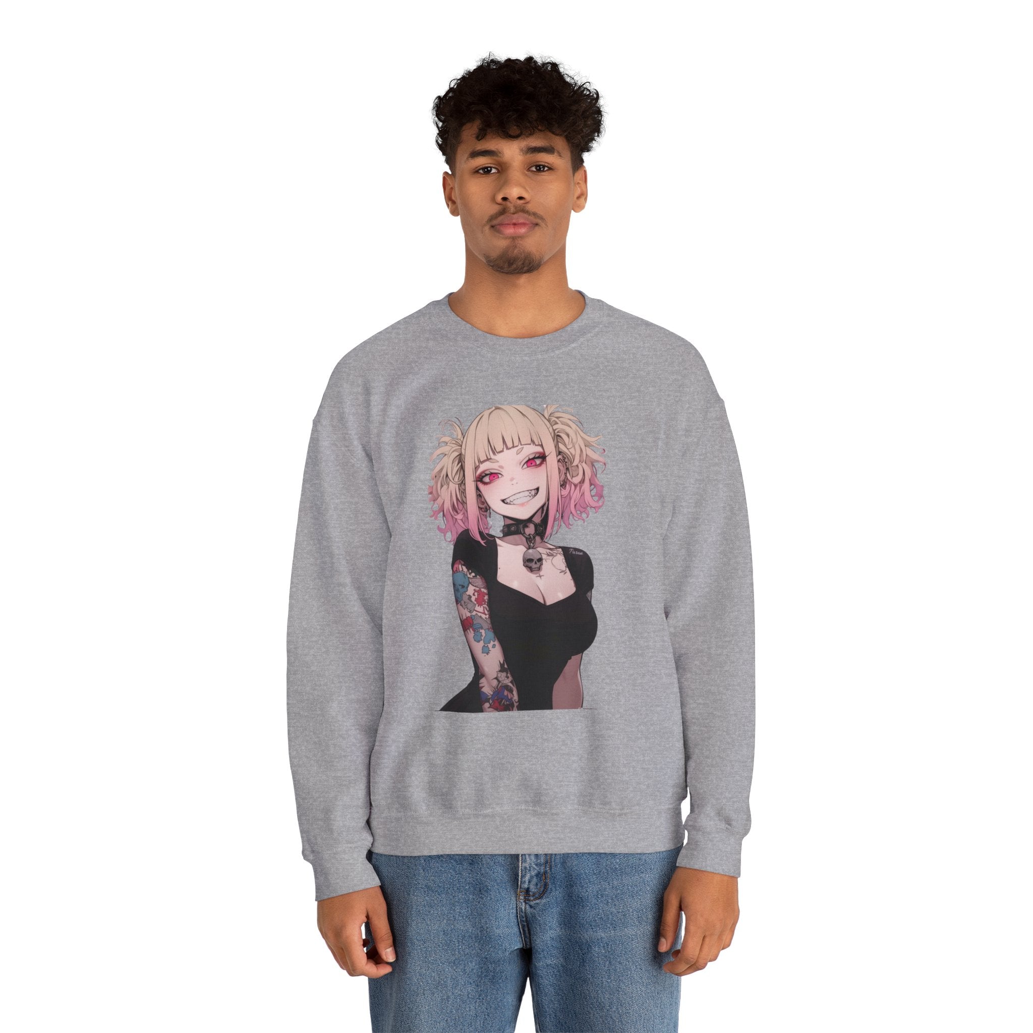 Gothic Himiko Toga Tattooed Crazy Unisex Heavy Blend™ Crewneck Sweatshirt