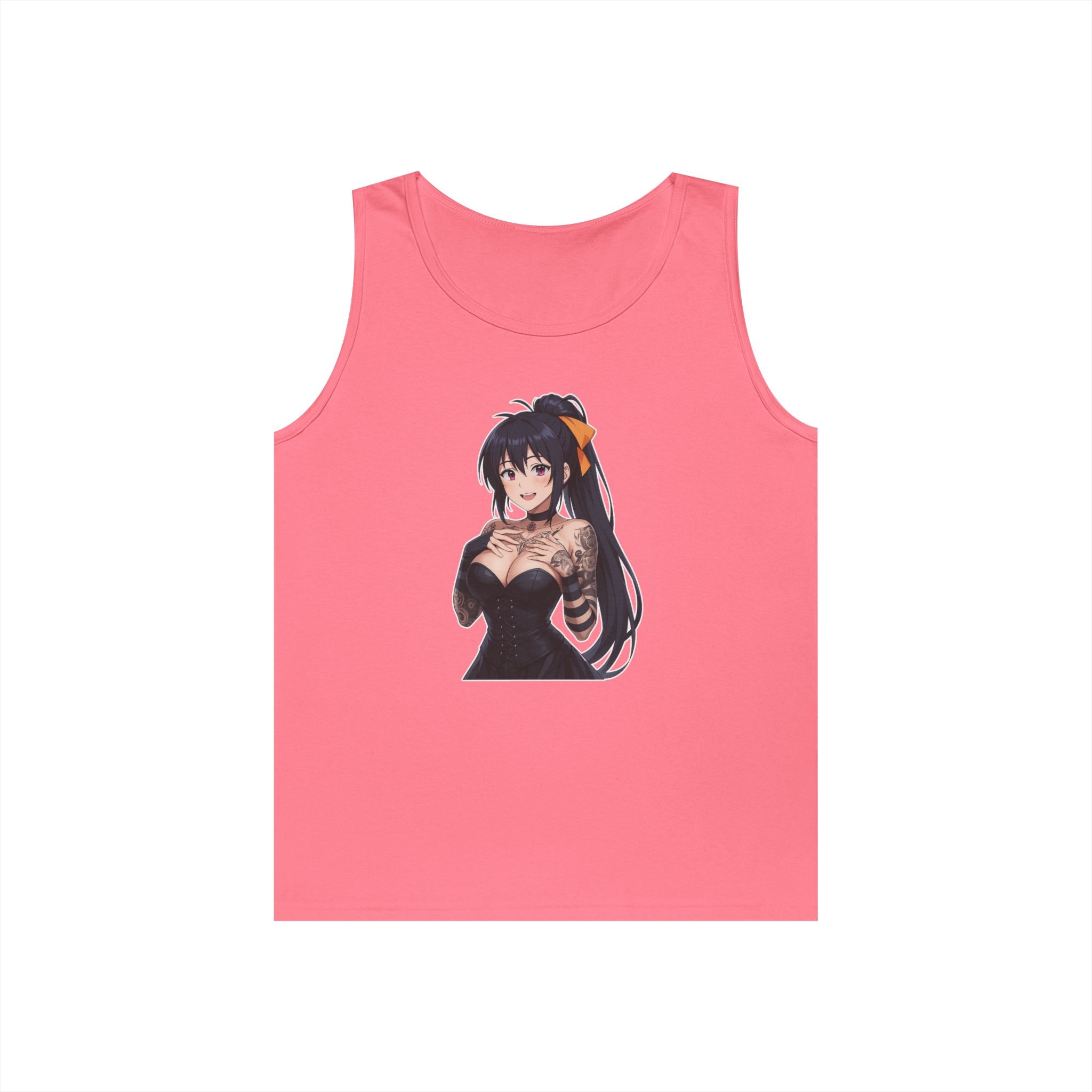 Gothic Style Akeno Himejima Tattoed Waifu Heavy Cotton Tank Top