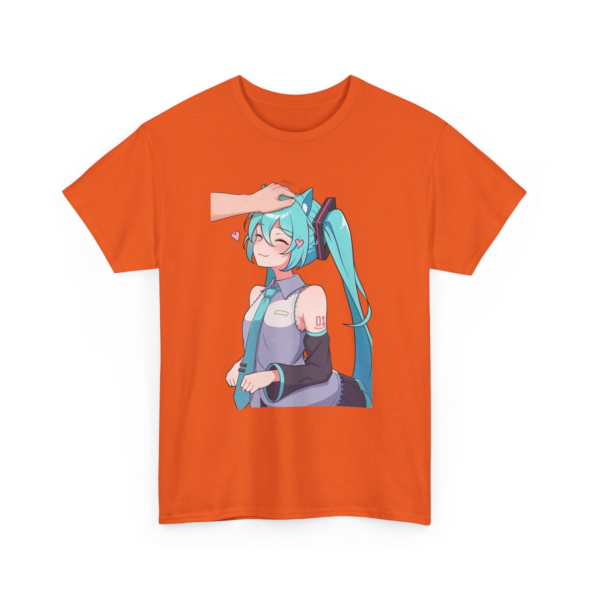 Hatsune Miku Headpat Smiling Catgirl Heavy Cotton Tee