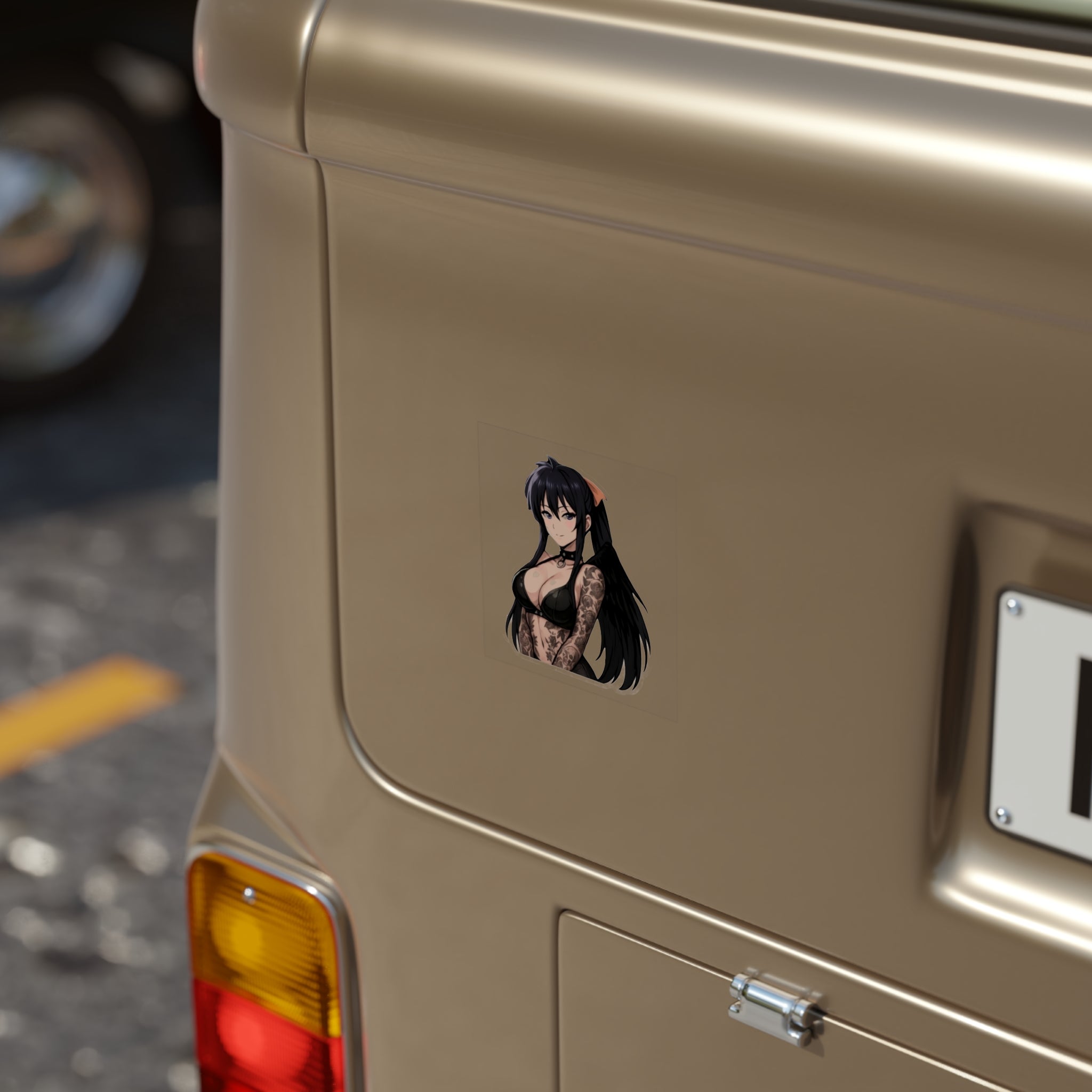 Akeno Himejima Transparent Outdoor Stickers, Square, 1pc