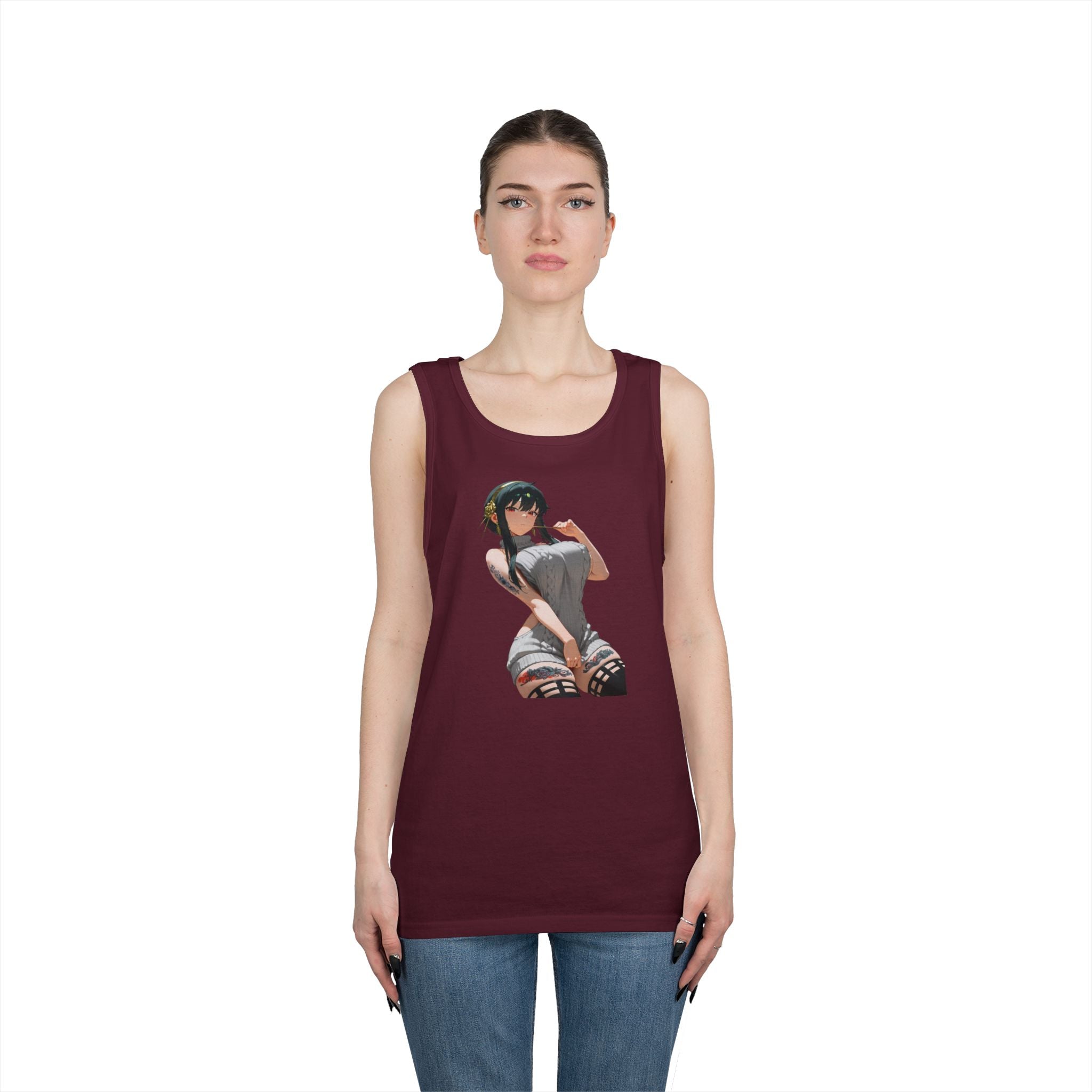 Yor Forger Sexy Tattooed Anime Heavy Cotton Tank Top