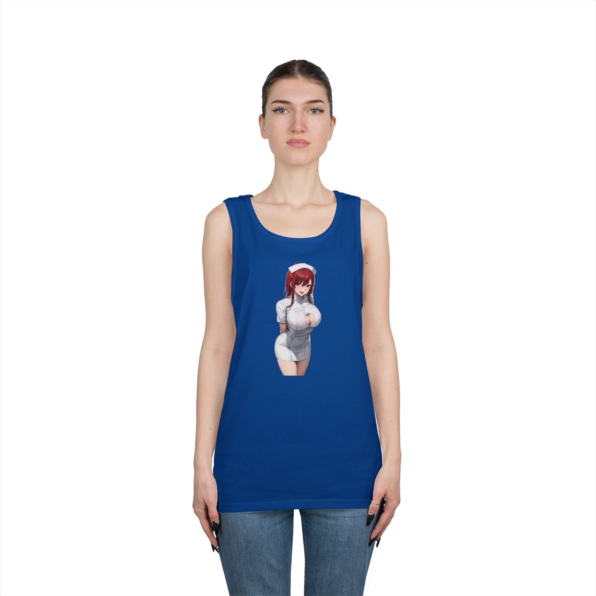 Ezra Scarlet Nurse Uniform Anime Heavy Cotton Tank Top
