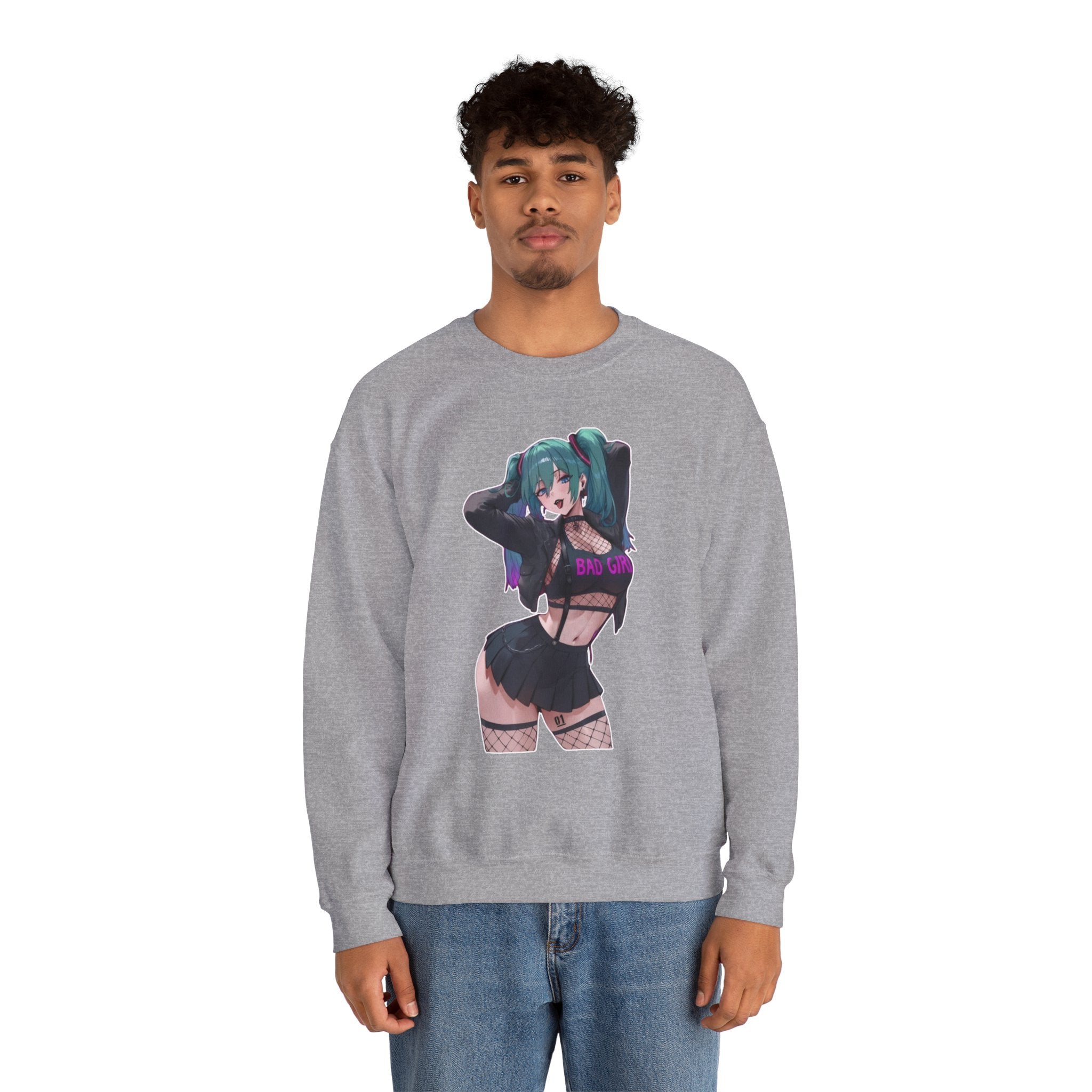 Hatsune Miku Baddie Unisex Heavy Blend™ Crewneck Sweatshirt