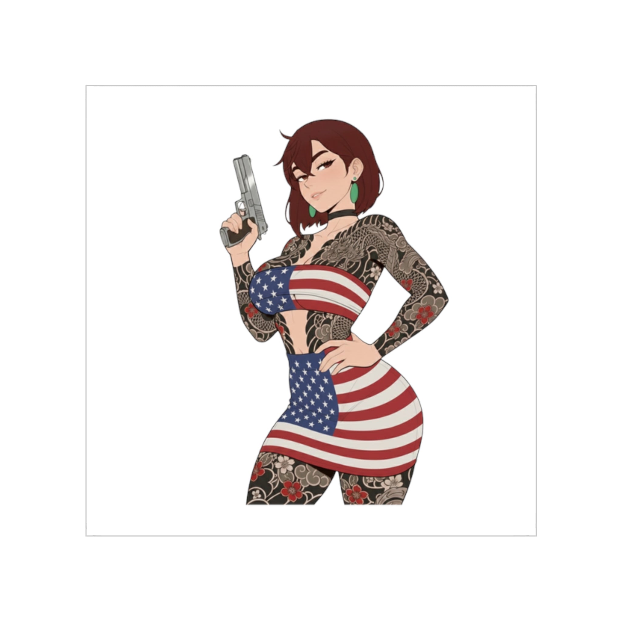Ayase Momo Tattooed Tactical Waifu Sticker