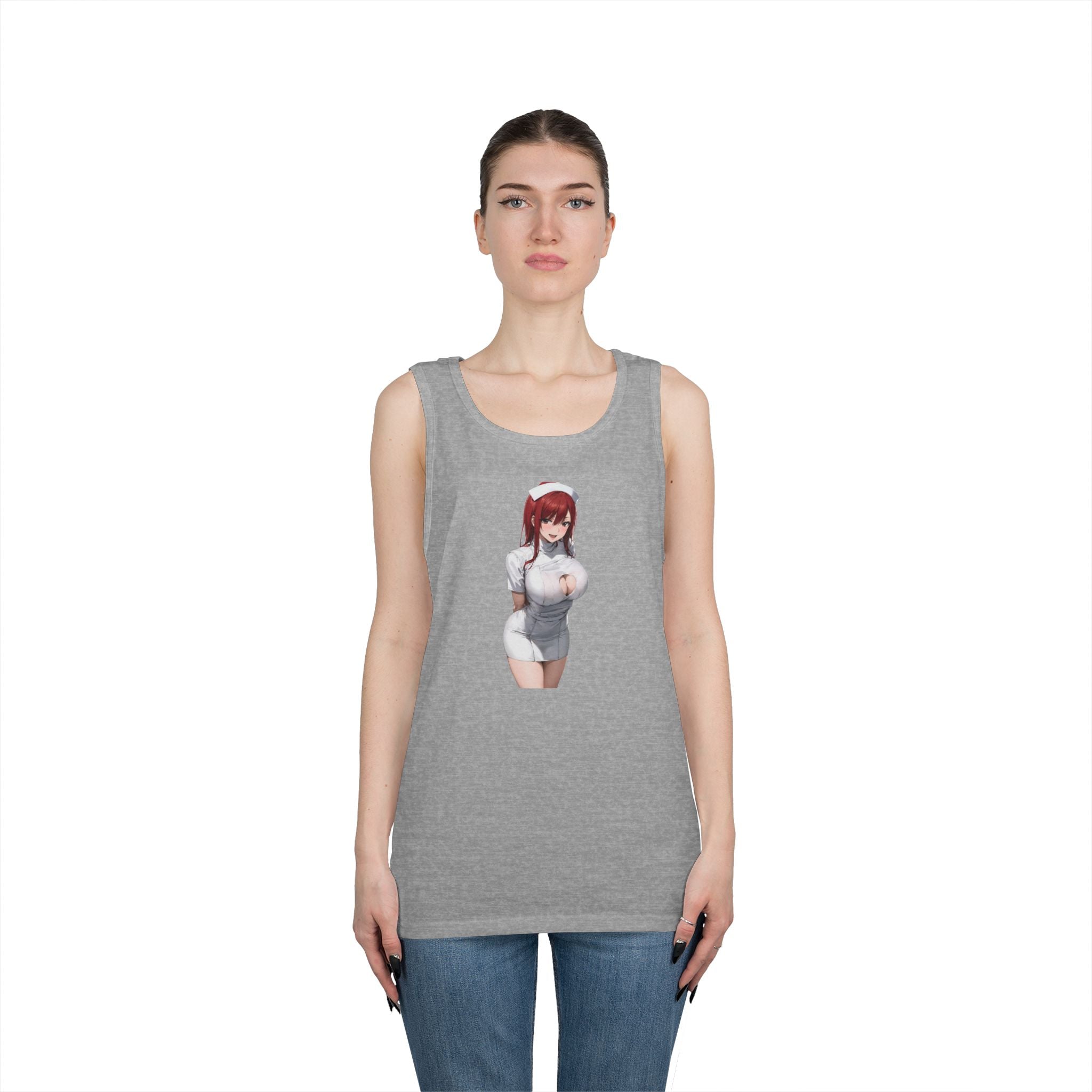 Ezra Scarlet Nurse Uniform Anime Heavy Cotton Tank Top
