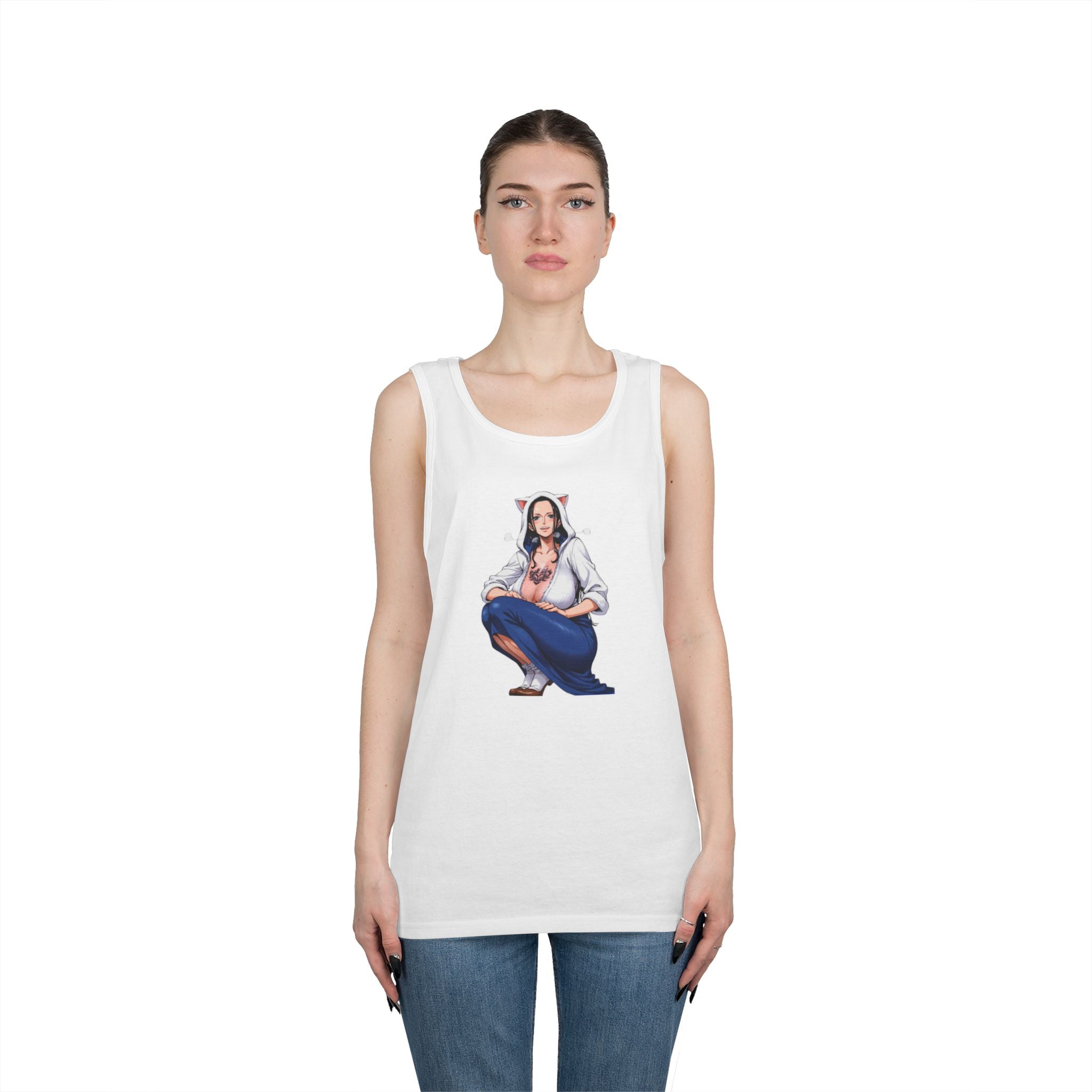 Nico Robin Catgirl Casual Anime Heavy Cotton Tank Top