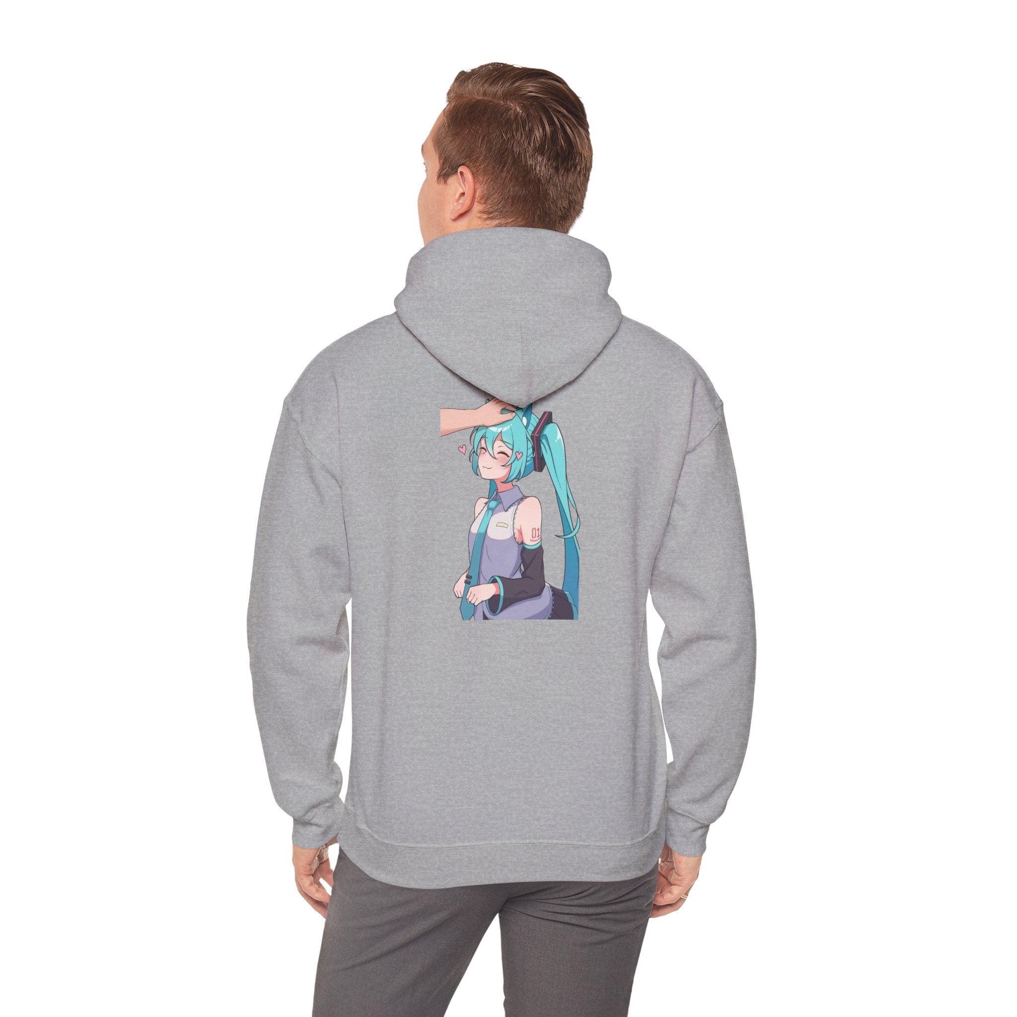 Hatsune Miku Headpat Smiling Catgirl Unisex Heavy Blend™ Hooded Sweatshirt