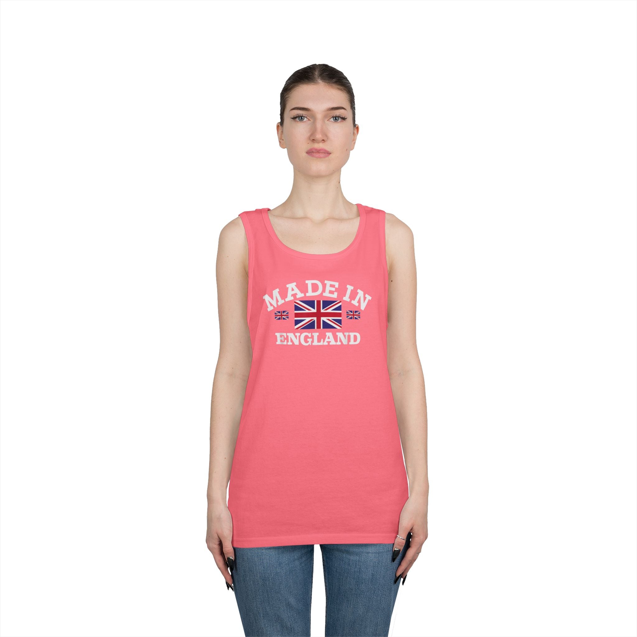 Made in England British Flag Union Jack Unisex Heavy Cotton Tank Top