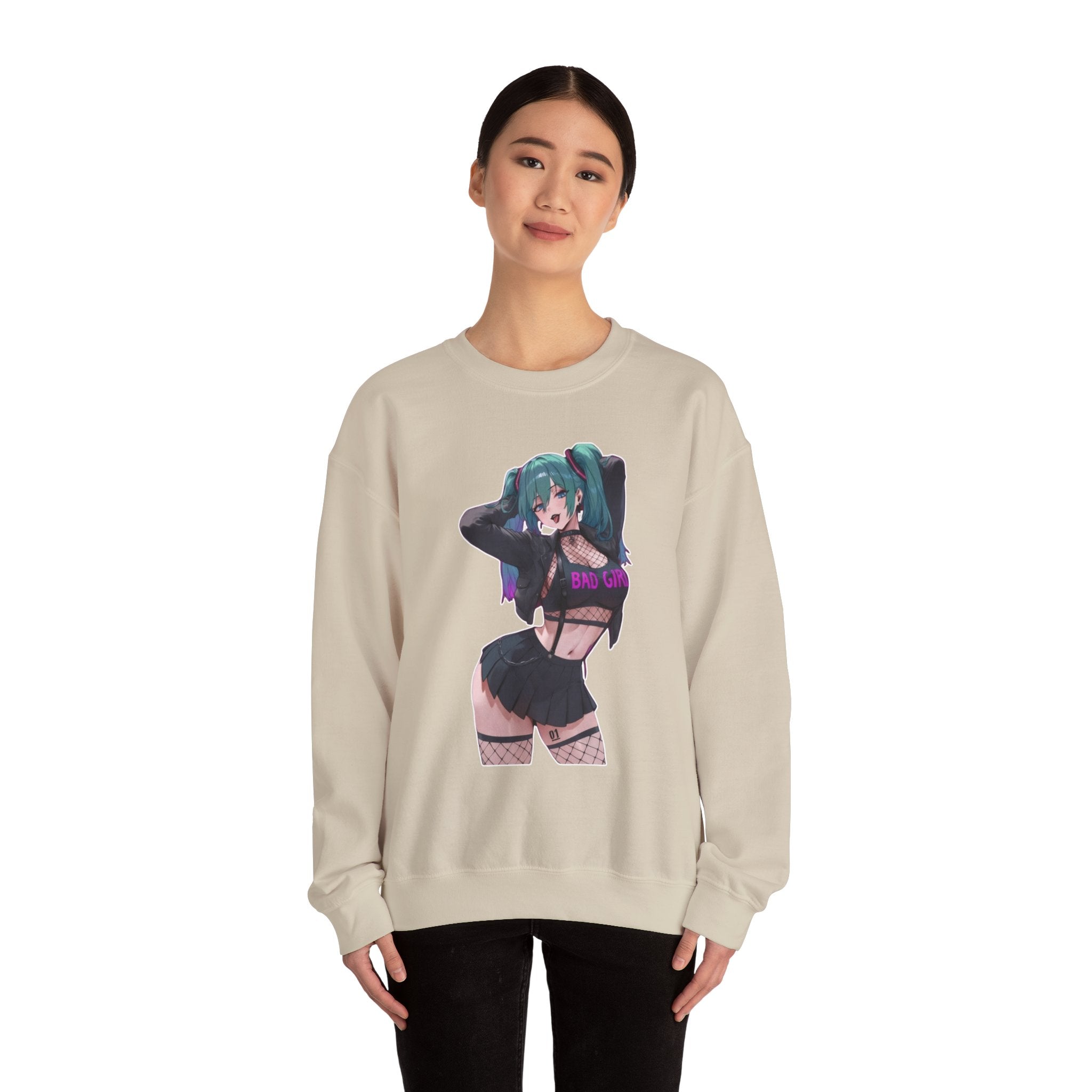 Hatsune Miku Baddie Unisex Heavy Blend™ Crewneck Sweatshirt