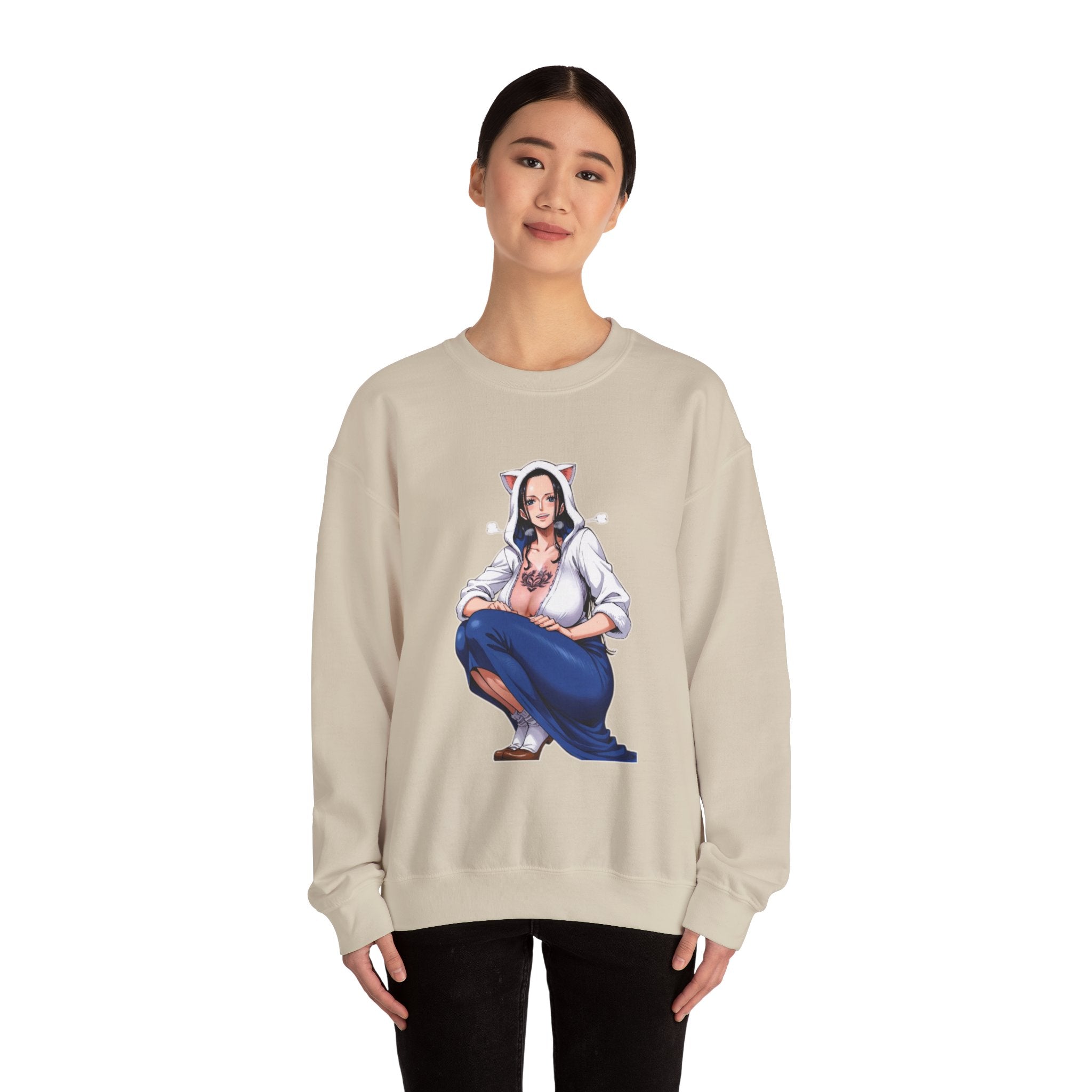 Nico Robin Catgirl Casual Anime Unisex Heavy Blend™ Crewneck Sweatshirt