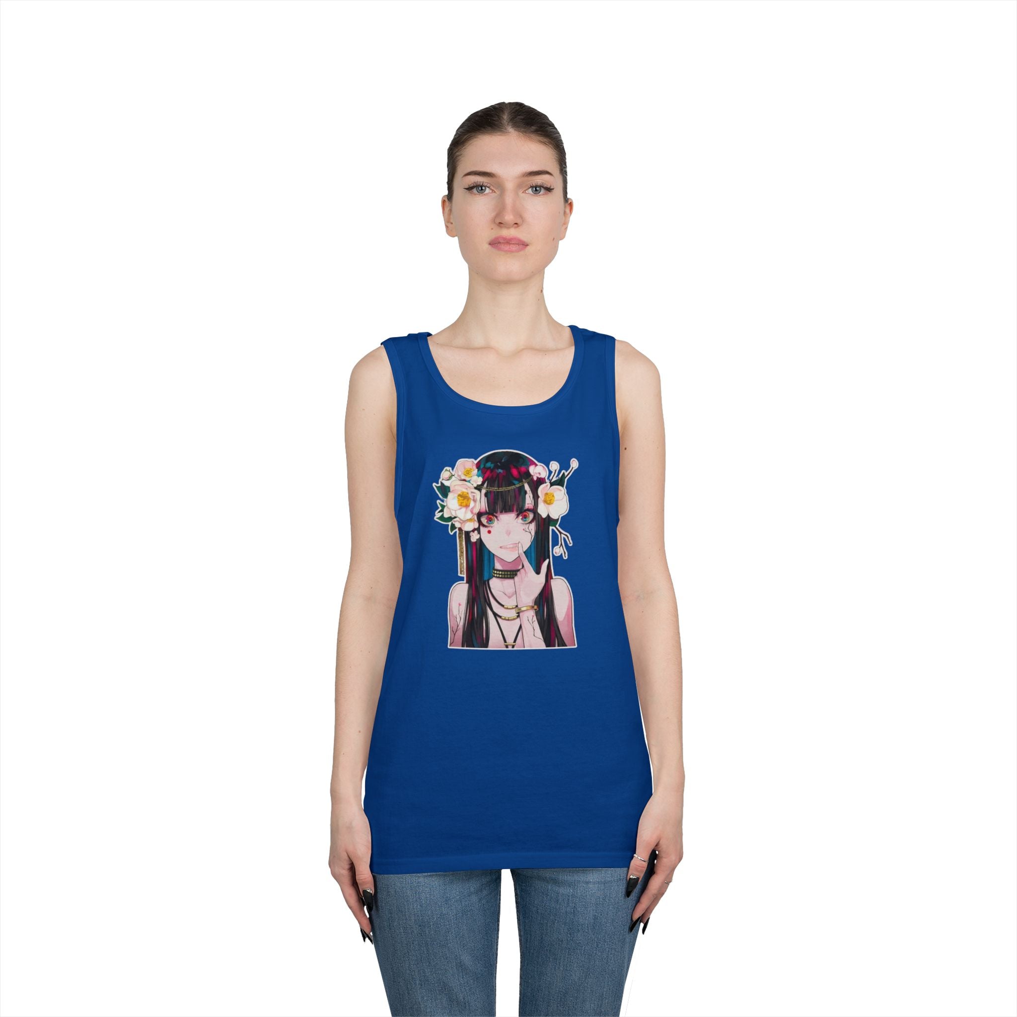 Vampire Girl Dark Fantasy Heavy Cotton Tank Top