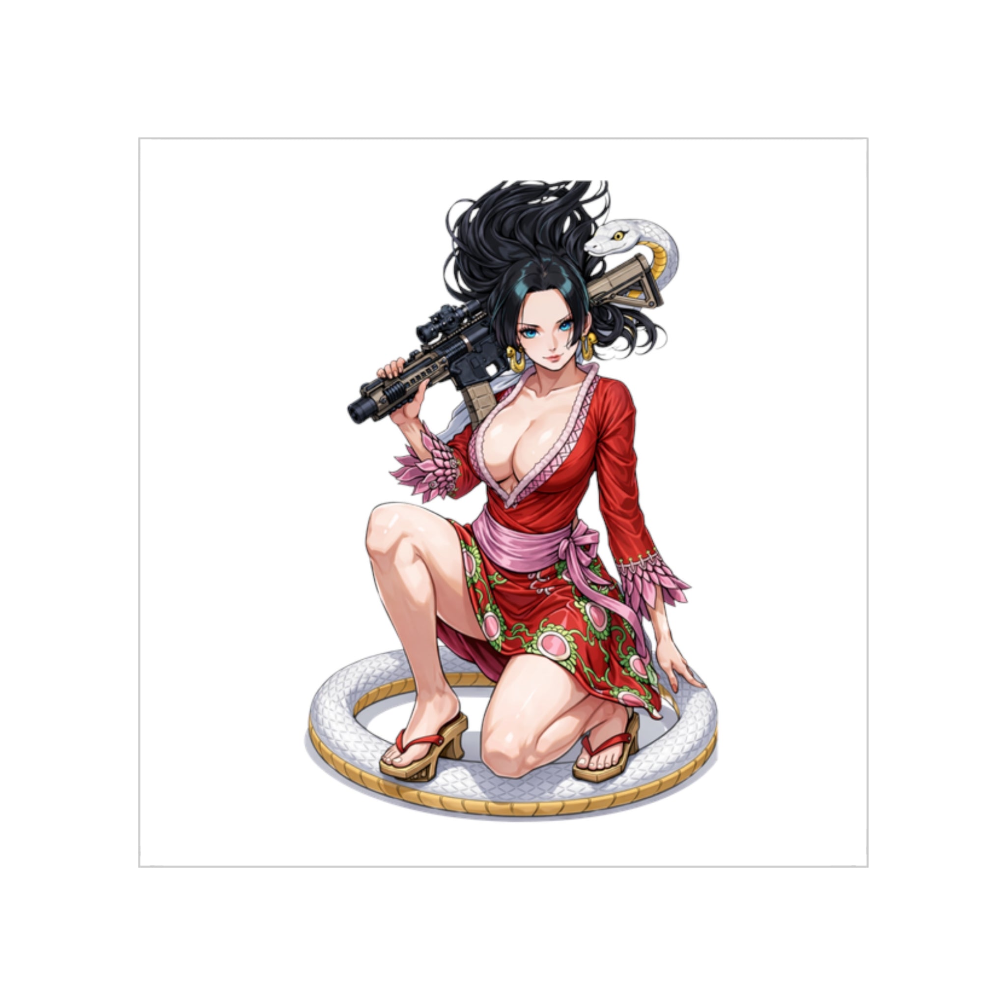 Boa Hancock Carry A Gun Tactical Waifu Sticker