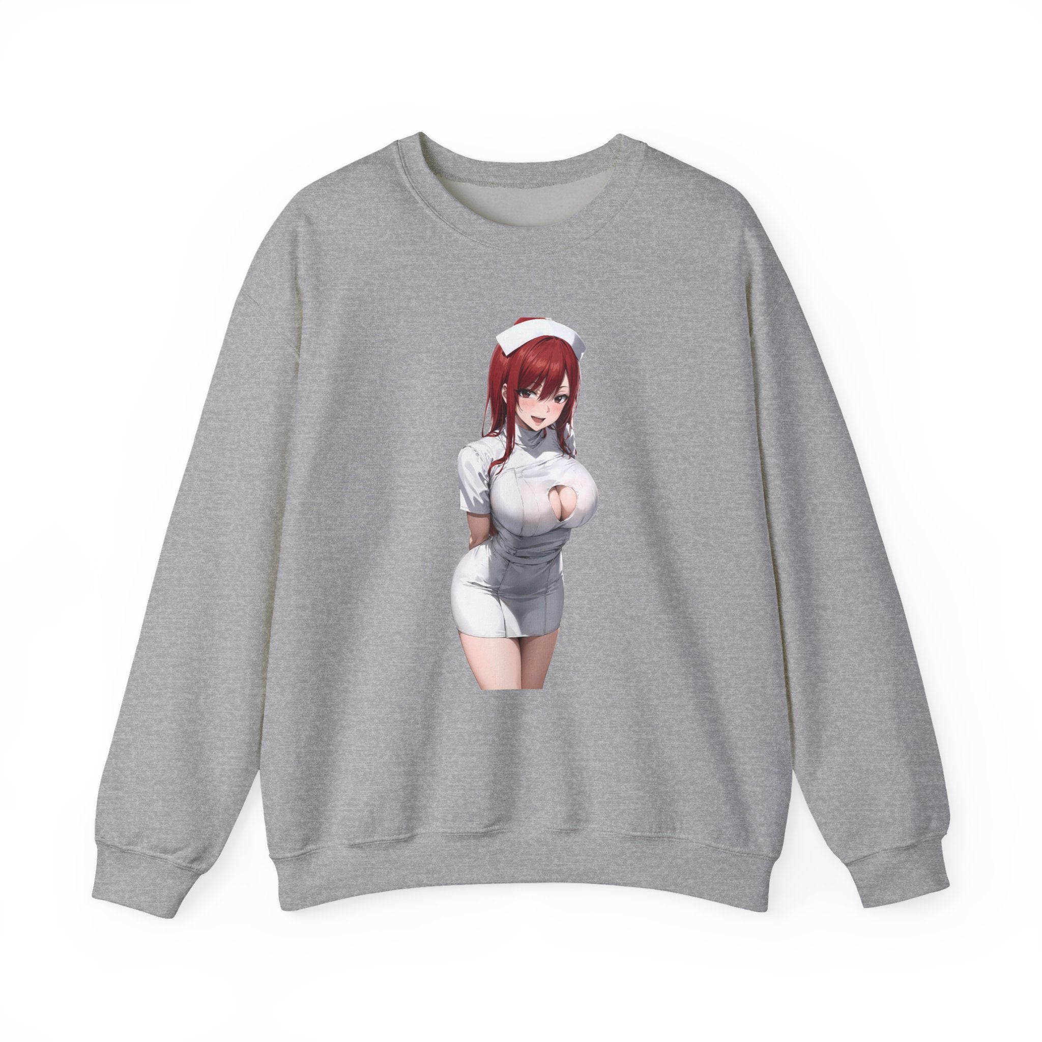 Ezra Scarlet Nurse Uniform Anime Unisex Heavy Blend™ Crewneck Sweatshirt