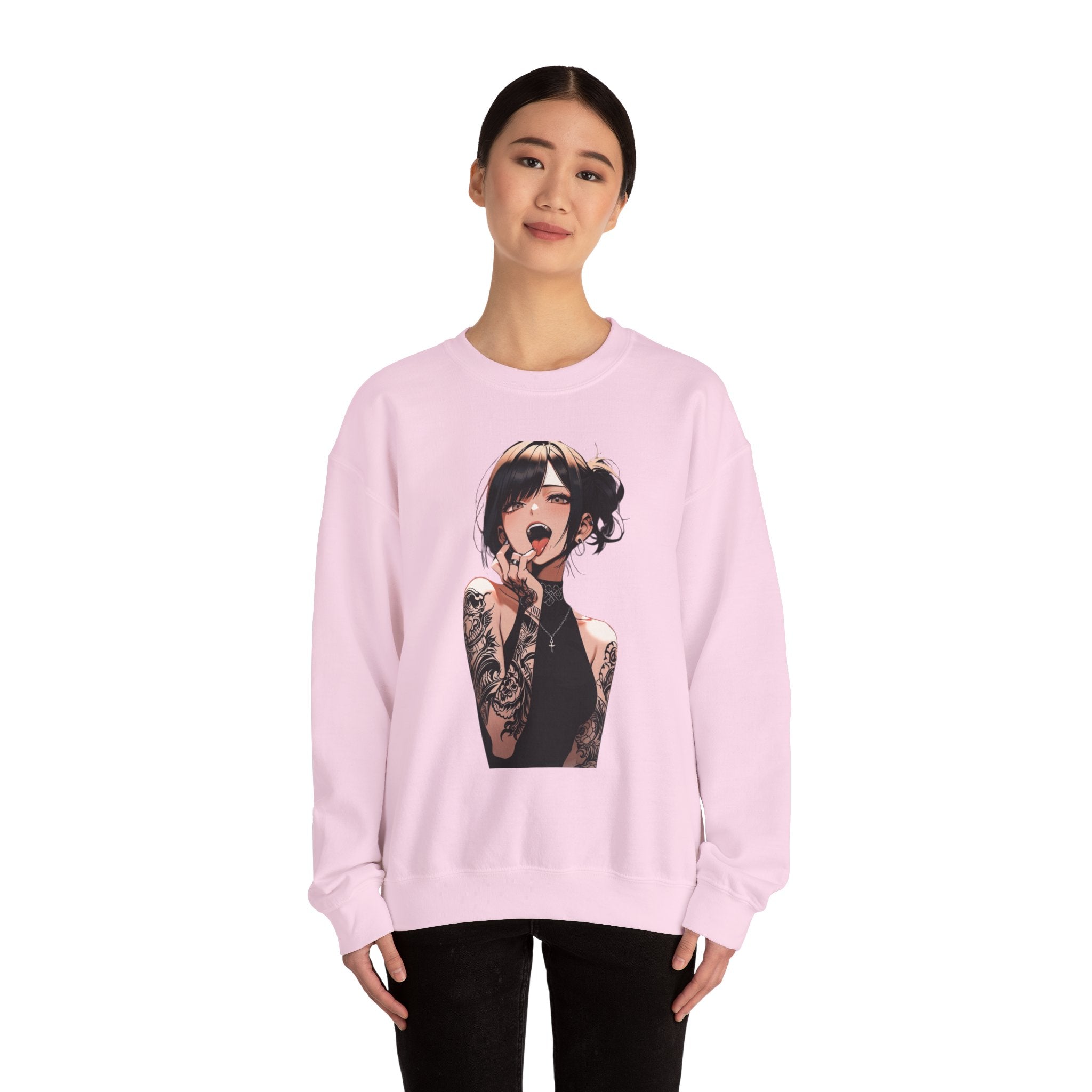 Gothic Himiko Toga Tattooed Ahegao Unisex Heavy Blend™ Crewneck Sweatshirt