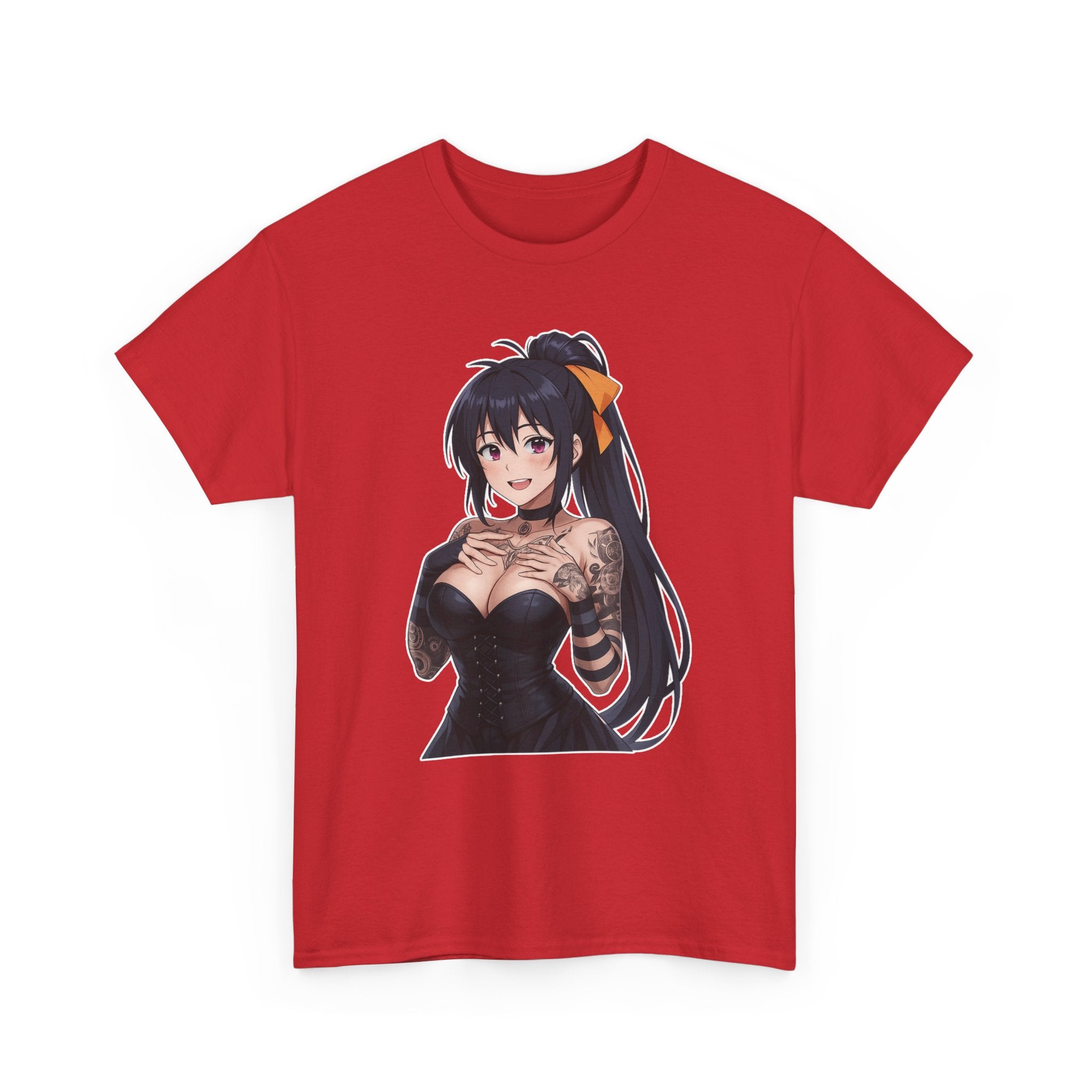 Gothic Style Akeno Himejima Tattoed Waifu Unisex Heavy Cotton Tee