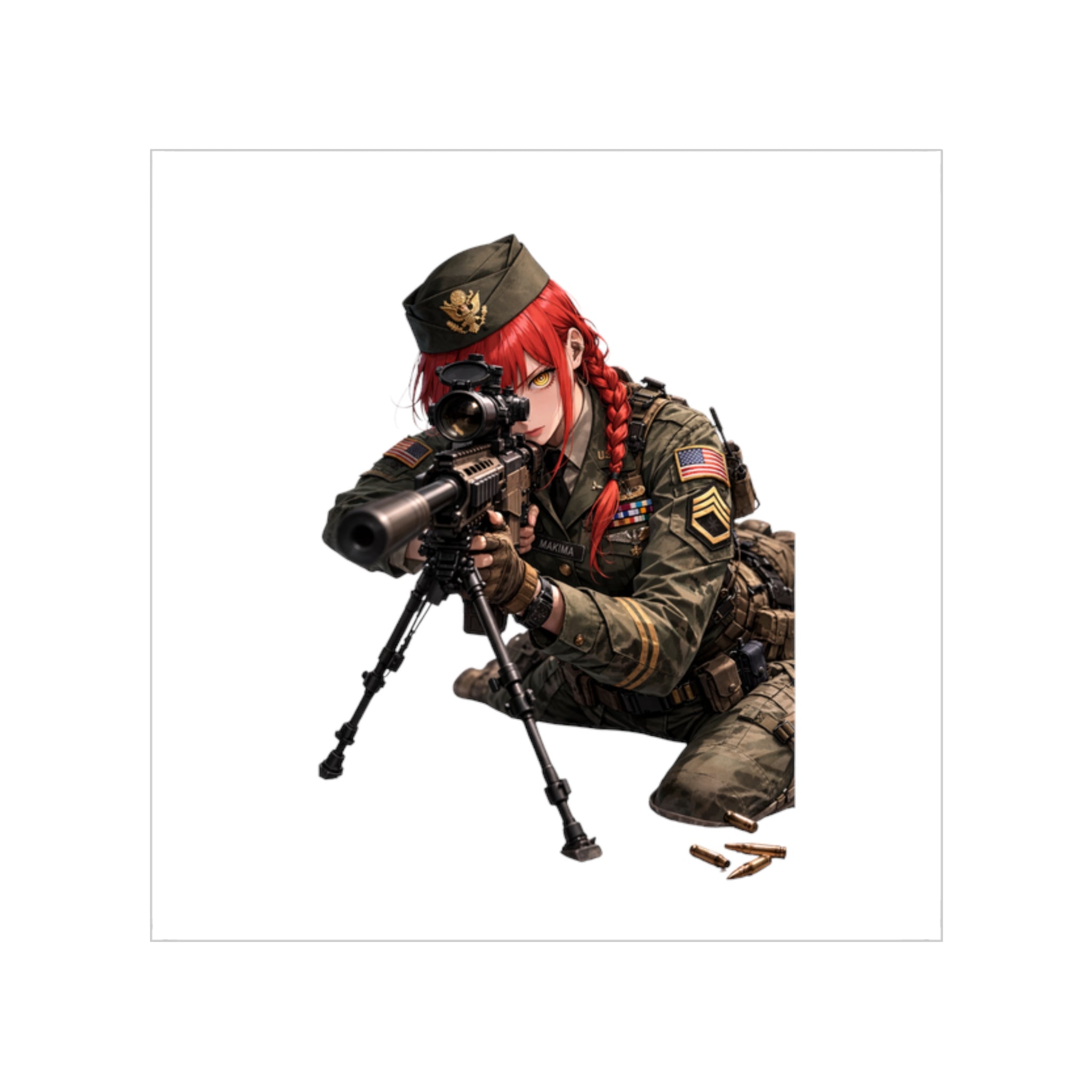 Makima Sniper Tactical Waifu Sticker