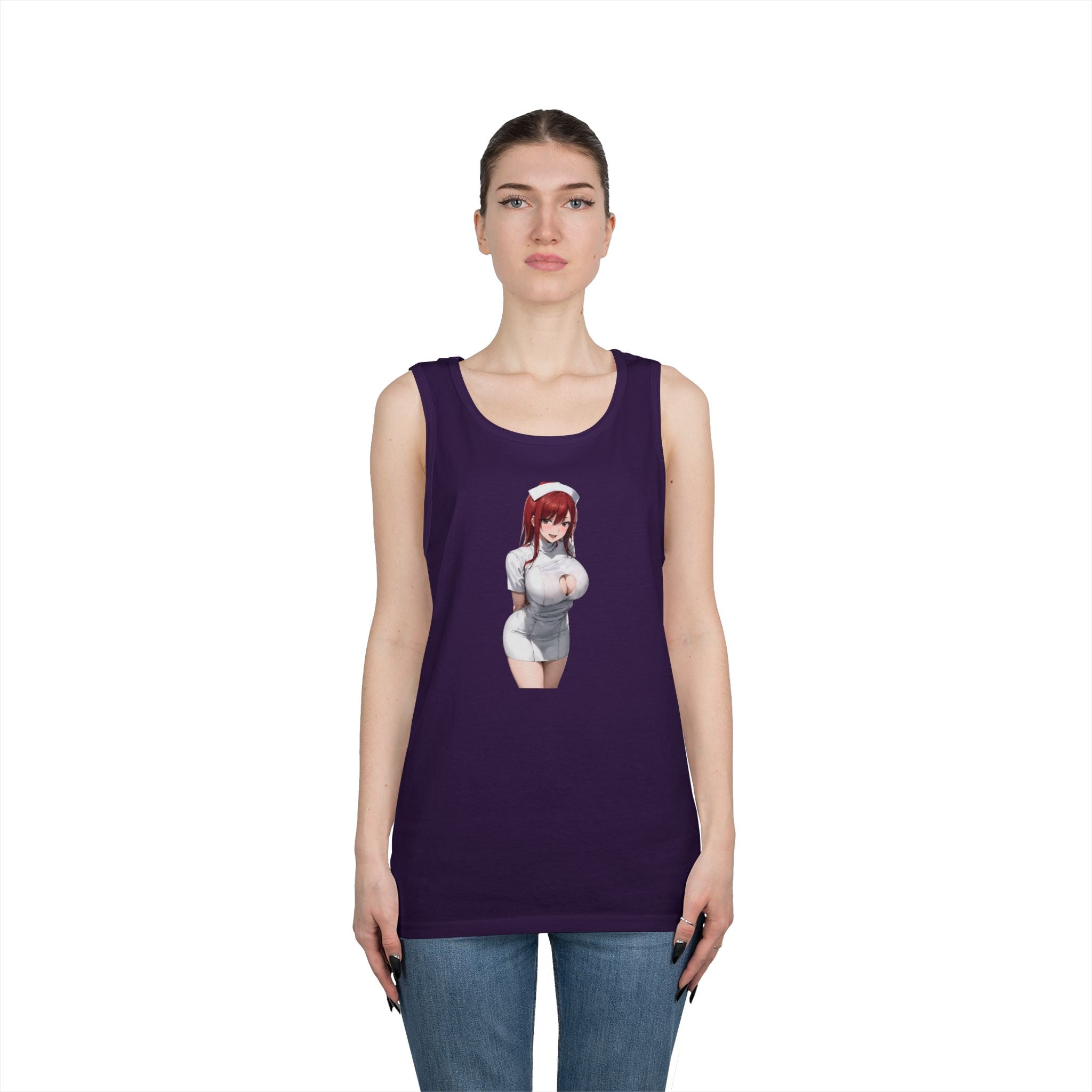 Ezra Scarlet Nurse Uniform Anime Heavy Cotton Tank Top