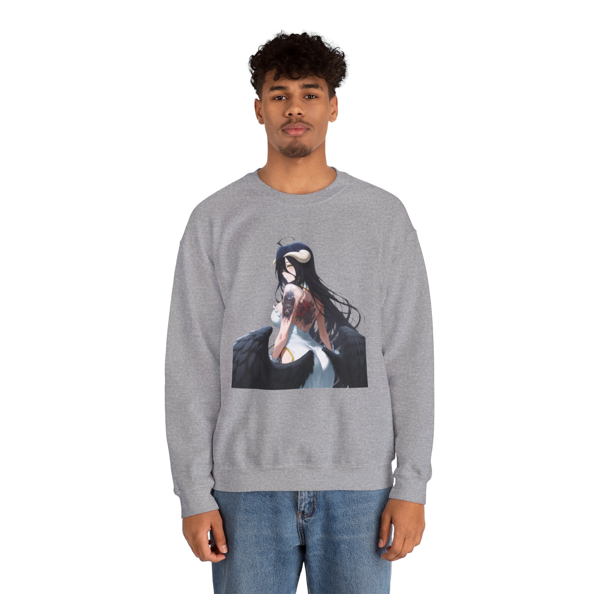 Gothic Albedo Overlord Waifu Unisex Heavy Blend™ Crewneck Sweatshirt