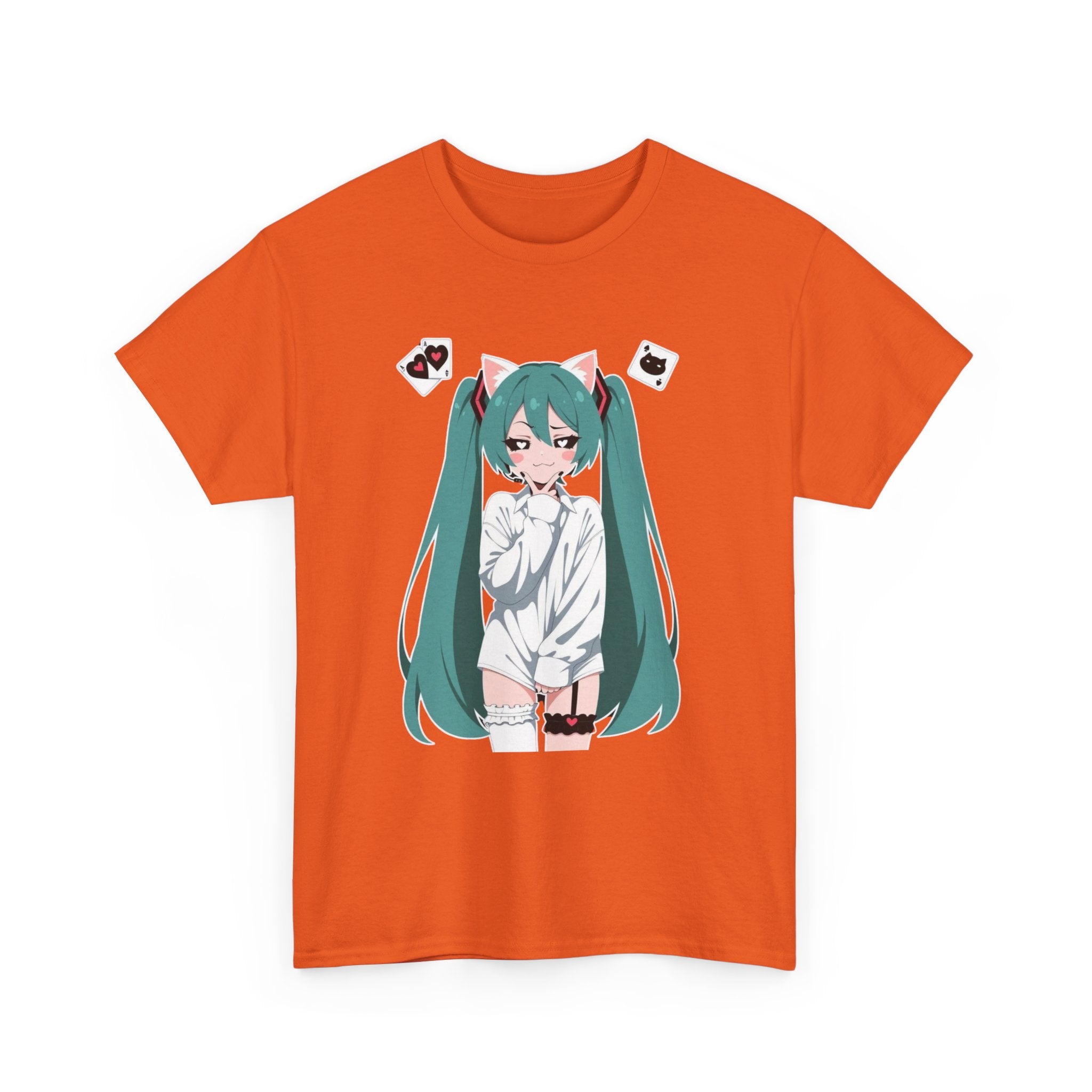 Hatsune Miku Catgirl Cute Anime Unisex Heavy Cotton Tee