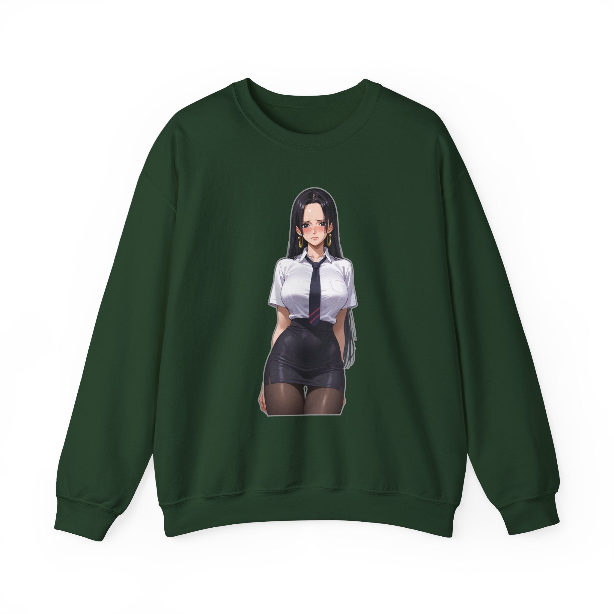 Nico Robin Office Lady Blushing Anime Unisex Heavy Blend™ Crewneck Sweatshirt